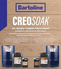 Creocote Creosote Substitute Oil Based Bartoline Creosoak Fence Stain Dark Light