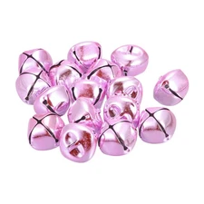16pcs Jingle Bells 24mm Carbon Steel Craft Bells for DIY Christmas Light Pink