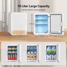 Mini Fridge 10L Portable Table Top Electric Small Cooler Warmer Ice Box Car Home