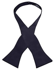 Men's Self-Tie Satin Bow Tie - Faux Silk for Wedding Tuxedo Navy