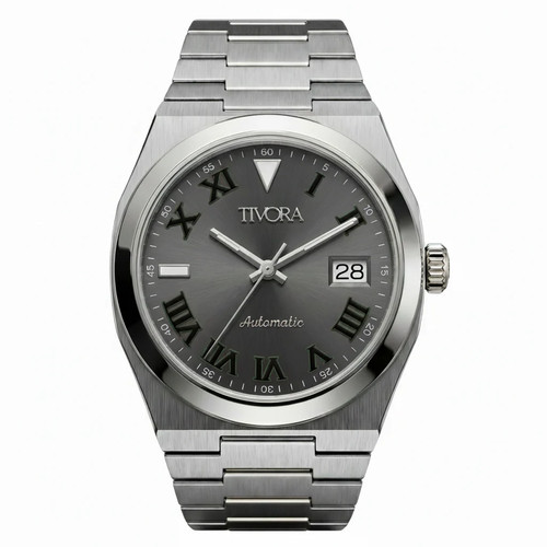 TÍVORÁ Élan Argent Steel Padel Dial – Custom Branded Automatic Watch