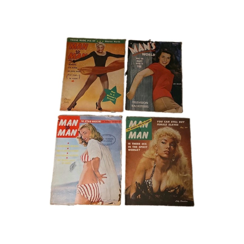 Lot Of 4 Vintage Man To Man And Mans World Gentleman's Magazines 