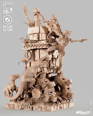 Lara Croft Resin Modell 3D Druck Bausatz zum Zusammenbauen und Bemalen FAN ART
