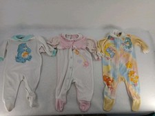 Lot of 3 VINTAGE Care Bear Fitted Sleeper Carters Brand Baby Infant 12-18 Months