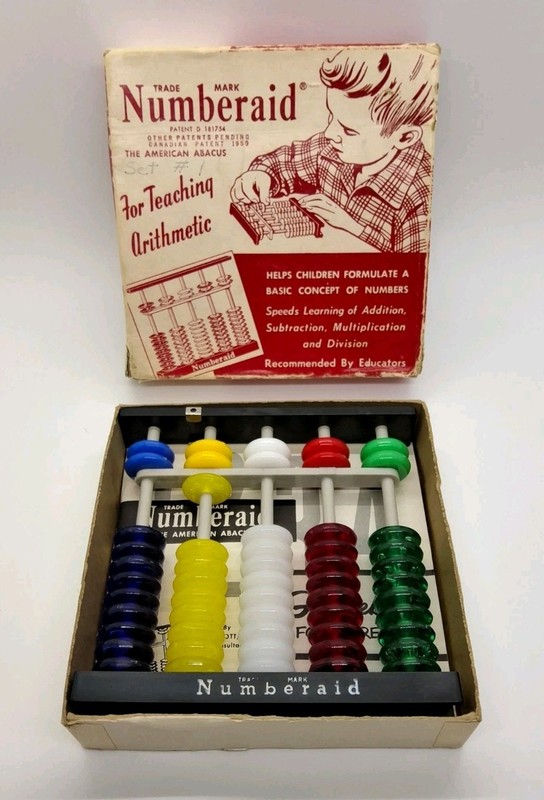 1950's Kids NUMBERAID Abacus for Teaching Math | Tools for Education Inc. w/Box