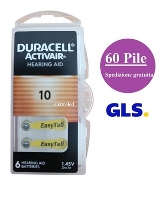 Batterie Acustiche Duracell DA10 - In Vendita Su