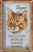Blechschild 30X20 Cm Toyger Katze Tier Haustier Deko Geschenk Metall Schild