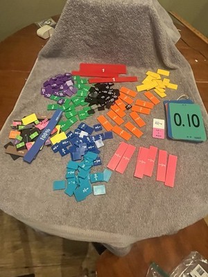 Large Lot Of Fraction and  Percentage Hard Plastic Magnetic Manipulatives Bars 