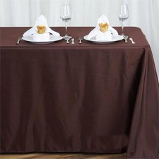 Chocolate BROWN Polyester 90x156" Rectangle TABLECLOTHS Wedding Party Home