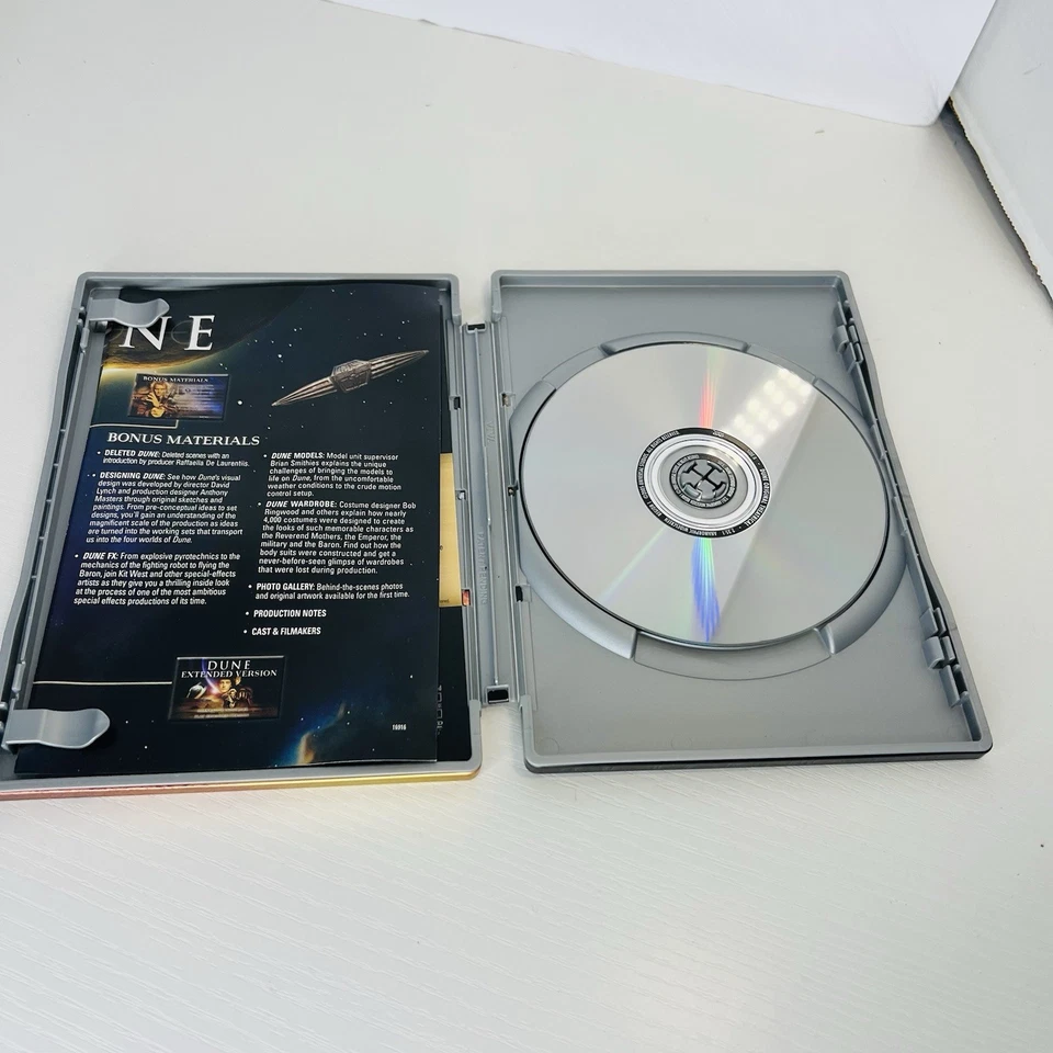 Dune Extended Edition DVD Movie 1984 2005 With Insert Double Sided Disc TESTED Foto 2 de 4