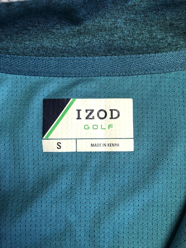 IZOD Golf Pullover Para Hombres Pequeño Azul Gris Cuarto Cremallera Camisa Atlética Ligera Foto 2 de 4