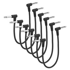 6 Pcs Guitar Patch Cable 12 Inch 1/4 Inch Injection Round Head Pedal Cord, Black