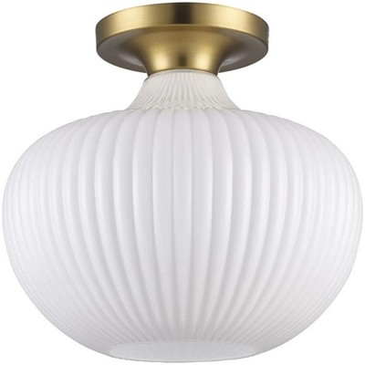 Trans Globe Lighting 16180-AG Aristo Semi-Flush Mount Antique Gold