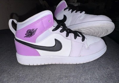 Nike Air Jordan 1 Mid DQ8423-501 Youth Sz 3Y US Grape White