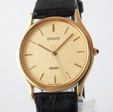 SEIKO Dolce 8N41-6060 Quartz Gold Dial 31mm Unisex Vintage