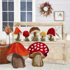 Herrschners® Forest Mushroom Pillows, Set of 3 Latch Hook Kit