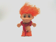 VTG RUSS TROLL DOLL WITH ORANGE HAIR  BROWN EYES