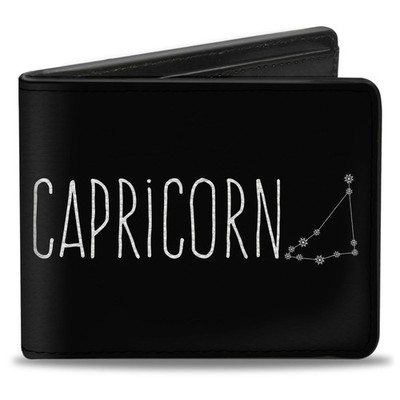 Bi-Fold Wallet Zodiac CAPRICORN/Constellation Black/White (US IMPORT)
