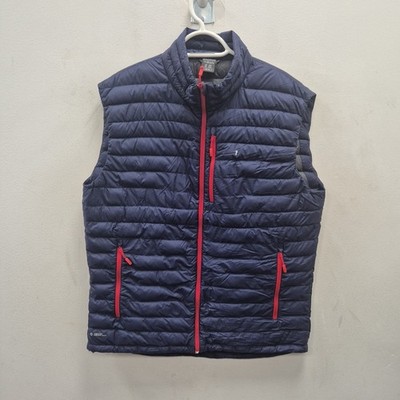 Rab Microlight Down Blue Navy Puffer Vest Gilet Bodywarmer Pertex Nikwax XL .,