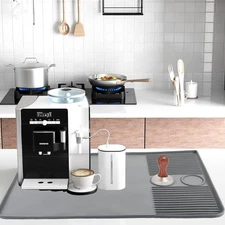 Silicone Countertop Mat (24'' x 16'') Kitchen Drying Mat for Coffee Maker