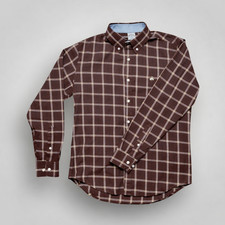 Brooks Brothers Regent Shirt Mens Medium Brown Check Supima Cotton Button Down