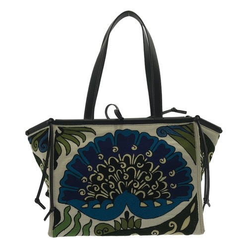 LOEWE | William de Morgan Flower Embroidered Cushion Tote Bag Large Used KLDR-0