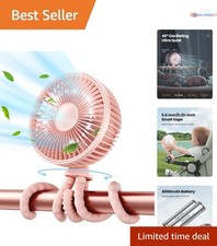 Versatile 4-Speed Mini Portable Fan for Baby Strollers, Cribs  Travel - Pink