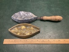 Antique Brass Lead Millinery Leaf Petal Form Handstamp Tool Mold