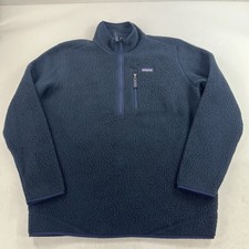 Patagonia Retro Pile Pullover Blue Fleece 1/4 Zip Men  s Size XL Jacket 22810