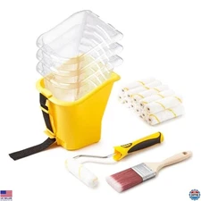 Voomey 18-Piece Handheld Paint Bucket Set – 4-Inch Cups with Magnetic Brush Grip