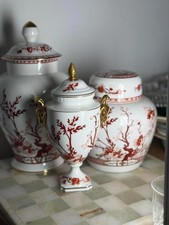 Vintage Coalport Indian Tree Coral Urn Vase with Lid  Gilt Handles Elegant