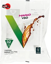 Hario V60 Paper Coffee Filters, Size 02, White, 100ct