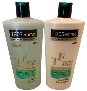 LOT (2) TRESEMME THICK FULL SHAMPOO & CONDITIONER THICKENING PRO COLLECTION 22OZ
