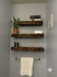 Hand-Hewn Barn Beam Floating Shelves From Reclaimed Old Growth Wood (Set of 3)