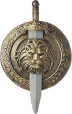 Roman Gladiator Combat Shield and Sword for Boy, Men Cosplay Halloween