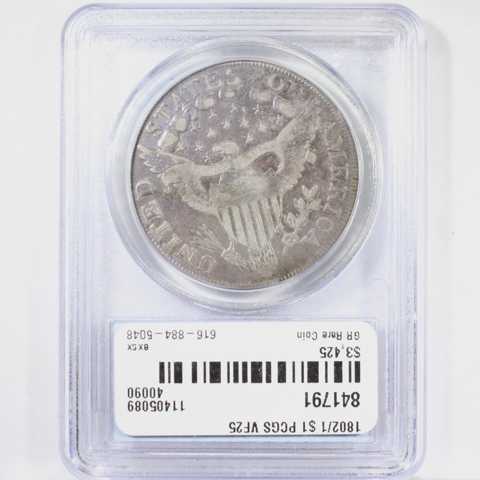 1802/1 $1 PCGS VF25 - Draped Bust Dollar - Image 2 of 4