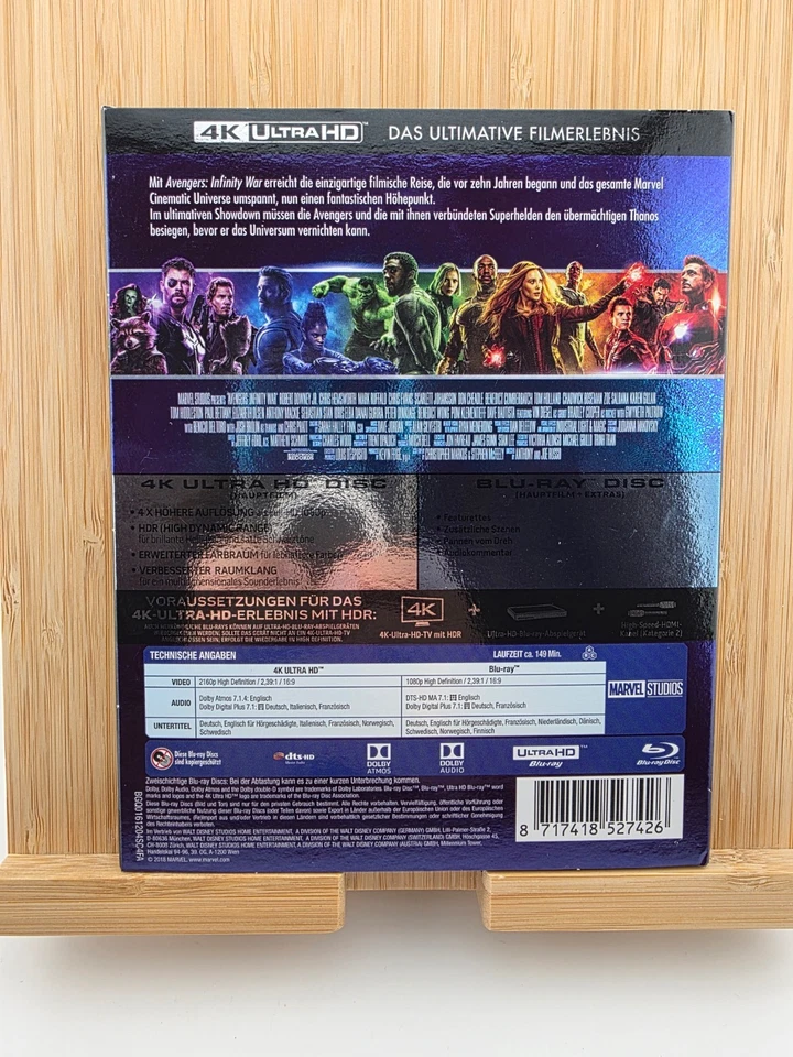 Marvel Avengers Infinity War 4K Ultra-HD + Blu-ray - Bild 2 von 4