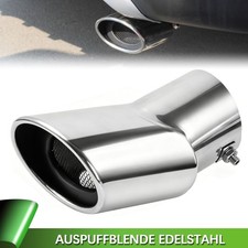 Edelstahl Auspuffblende Endrohr Abgewinkelt Schräg 170 x 71 mm Universal Silber