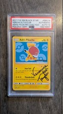 Ash's Pikachu SM114 TCG 2017 SM Black Star Veronica Taylor Auto 10 on eBay