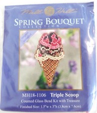 Mill Hill Spring Bouquet Collection Glass Bead Kit w/ Treasure  "Triple Scoop"