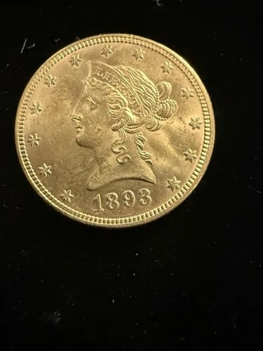 1893 $10 Liberty Head Gold Eagle U.S. Coin CHOICE BU MS++ Looks M S 64