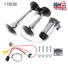 Super Loud Air Horn Dual Trumpet 12v Boat Truck Car Train Kit Compressor 178db