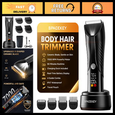 Waterproof Electric Body Hair Trimmer for Men - LED Light, USB-C Rechargeable, T