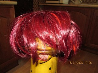 NEW Wig burgandy red streaked bob style