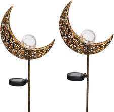 Set 2 Lampade Solari LED Da Esterno Con Design Luna – Lanterne Da Giardino Decor
