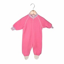 OBION Vintage 70s Baby Fleece Footsies - Pink - 1T