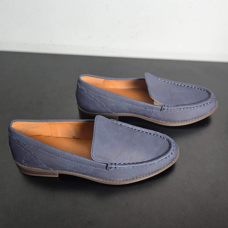 Zapatos planos Lucky Brand Edrica mocasín azul marino imitación cuero para mujer talla 6,5 M.  Foto 2 de 4