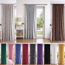 Crushed Velvet Pencil Pleat Door Curtain | Luxury Soft Touch | Multiple Colours