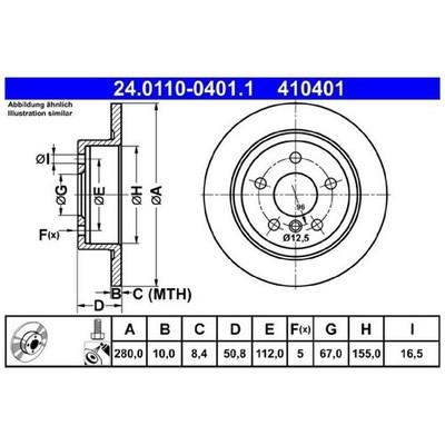 ATE 2 Bremsscheiben + 1 Satz Beläge hinten | 25932569
