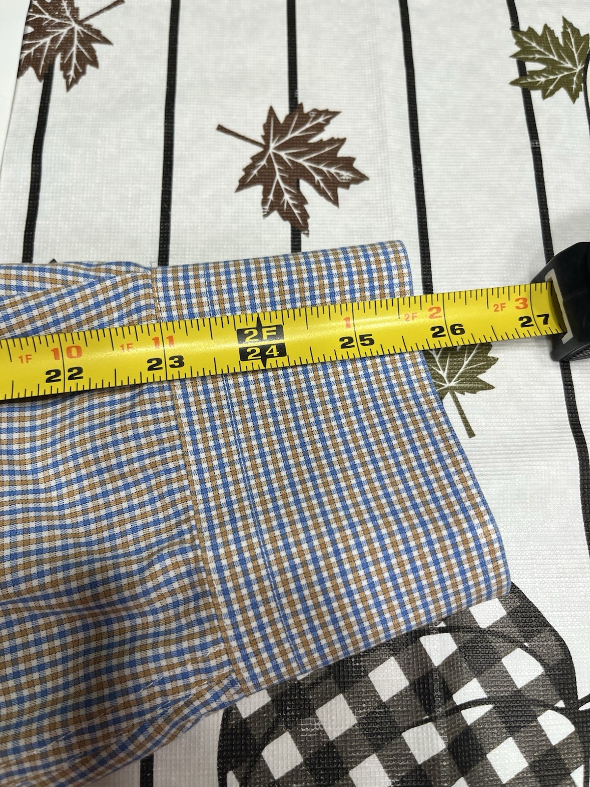 Peter Millar Blue Tan Checked Pattern Long Sleeve… - image 9